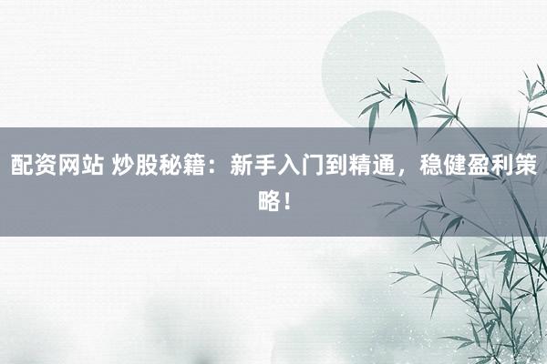 配资网站 炒股秘籍：新手入门到精通，稳健盈利策略！
